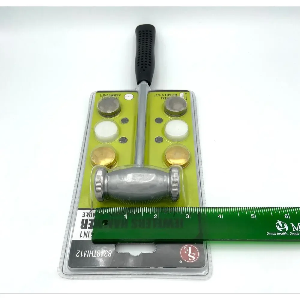 6 in 1 Jewelers Hammer with Metal Handle & 6 Interchangeable Heads by Sona E New